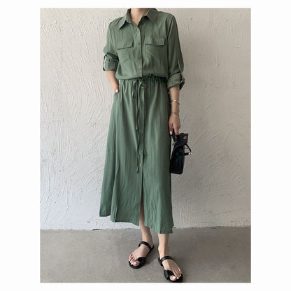 Minimalist Versatile Cinch Waist Maxi Dress