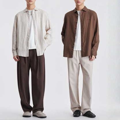Men’s Casual Tencel Long Sleeve Shirt