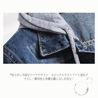 Slim Fit Hooded Denim Jacket