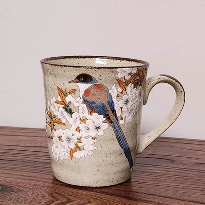九谷燒山櫻鳥馬克茶杯