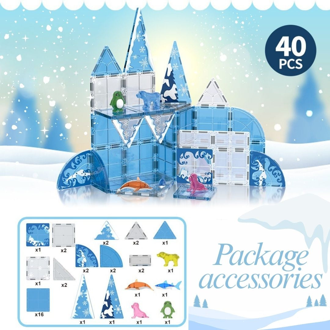 Ice & Snow Themed Magnetic Blocks – Ocean Creatures Set