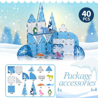 Ice & Snow Themed Magnetic Blocks – Ocean Creatures Set