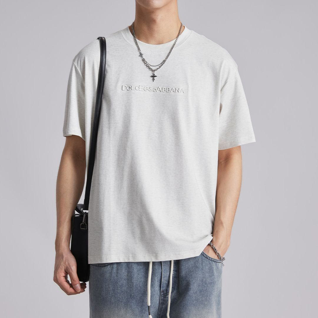 3DレタープリントカジュアルTシャツ