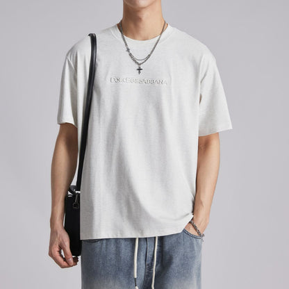 3DレタープリントカジュアルTシャツ