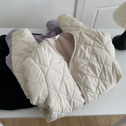 Reversible Diamond-Pattern Padded Jacket