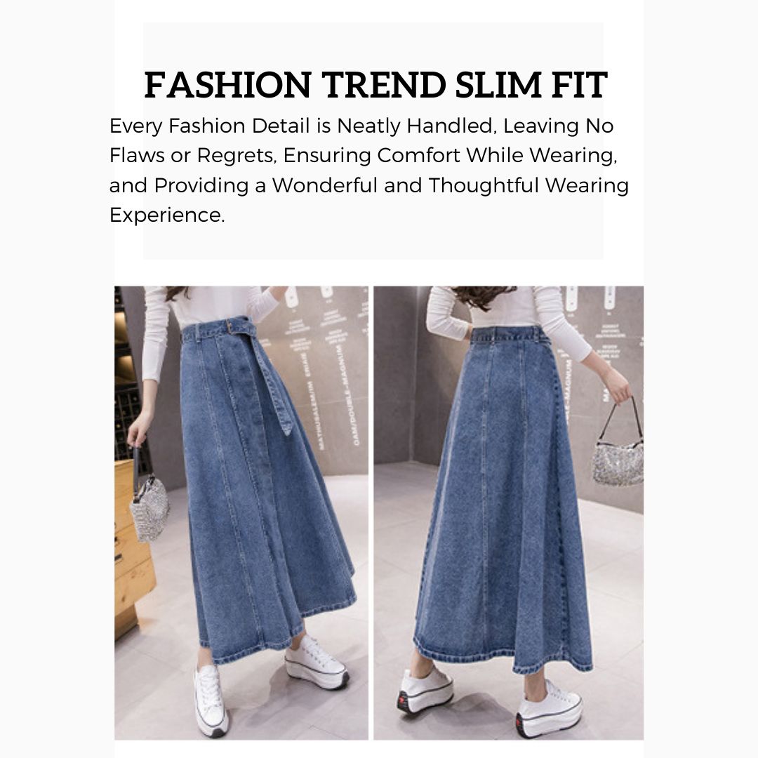 New High-Waisted Denim Skirt