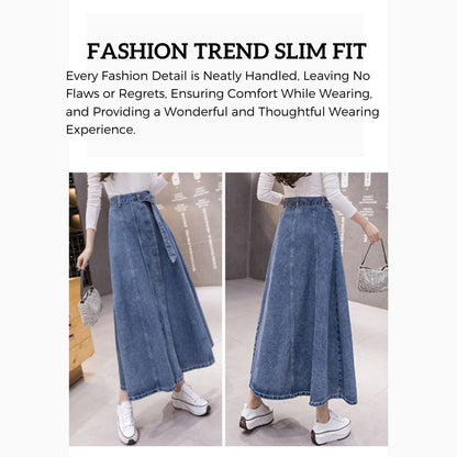 New High-Waisted Denim Skirt