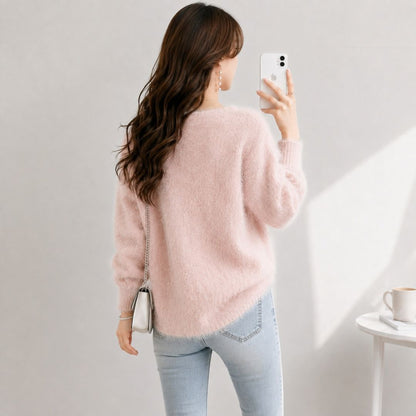Japanese Style Cozy Fleece Open Front Cardigan