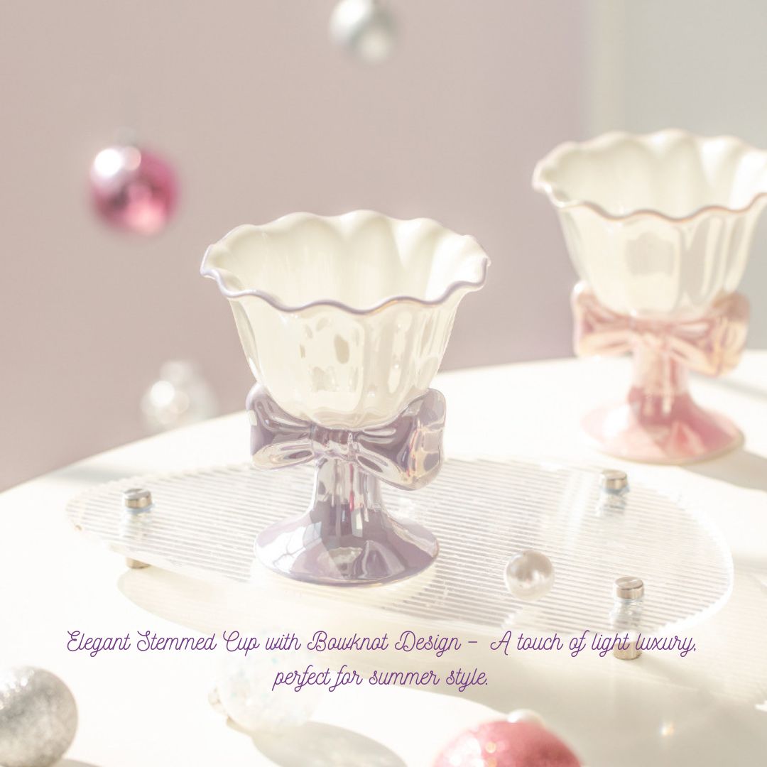 Dreamy Bow Porcelain Ice Cream Dessert Cup