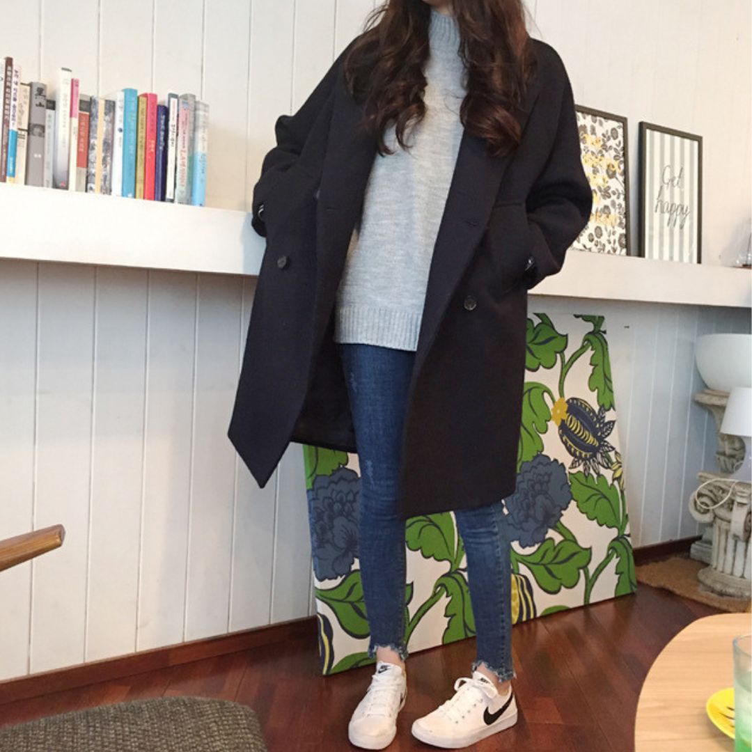 Loose Mid Length Coat