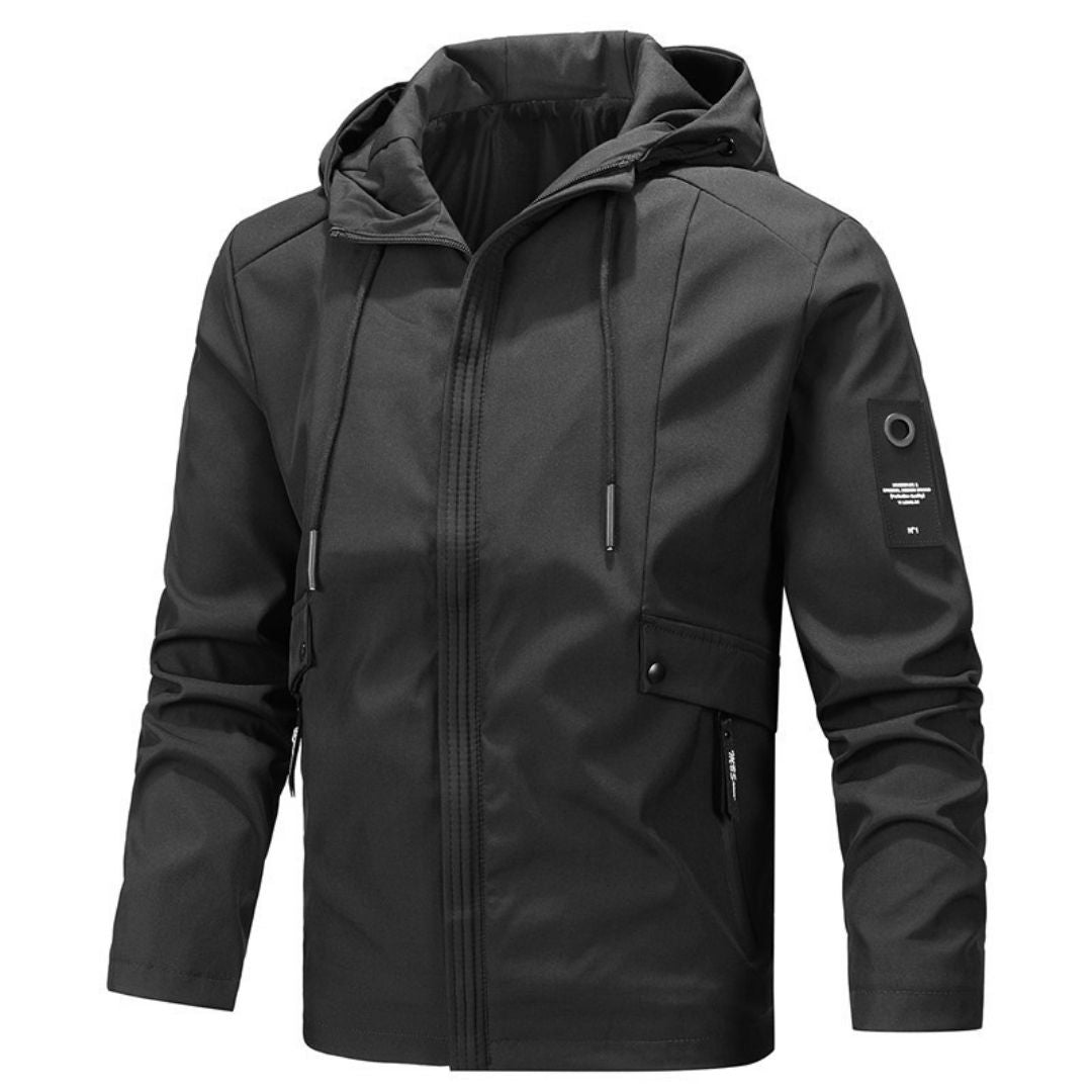 Solid Color Hooded Windbreaker