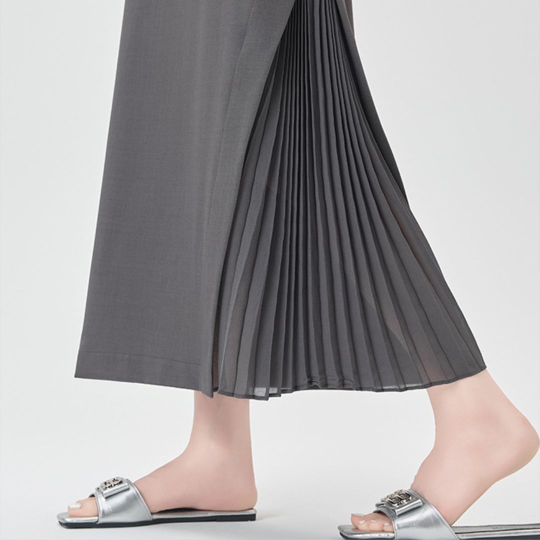 Chiffon Panel Blazer Skirt