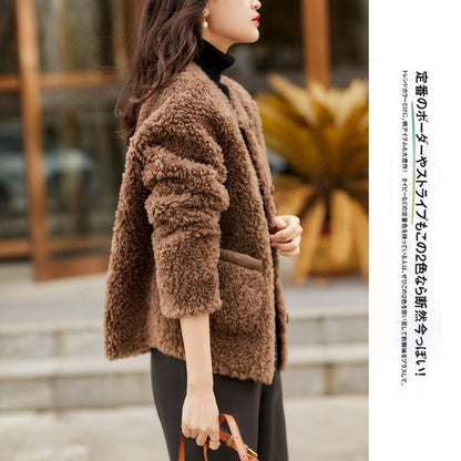 Japanese-Style Textured Fleece Jacket
