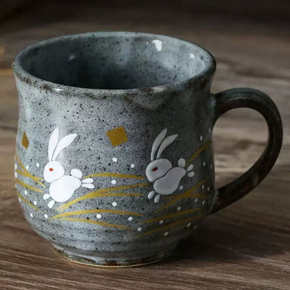 九谷燒陶瓷兔子茶杯