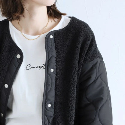 Japanese-Style Cotton Blend Mid-Length Jacket with Paneling