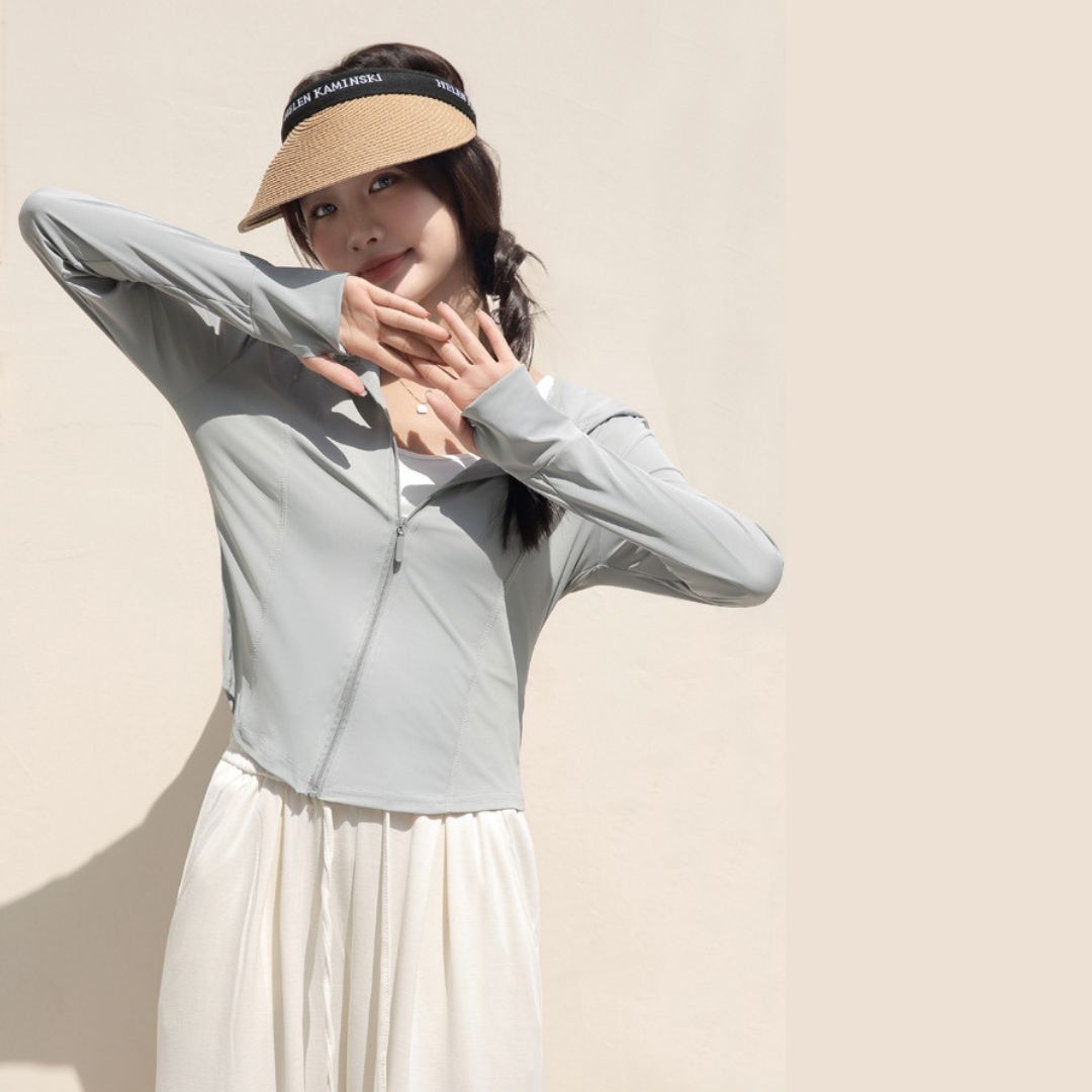 Sun-protective slim-fit sports jacket
