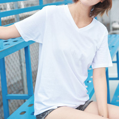 250g Pure Cotton V-Neck Short Sleeve T-Shirt (Min. 2 pcs)