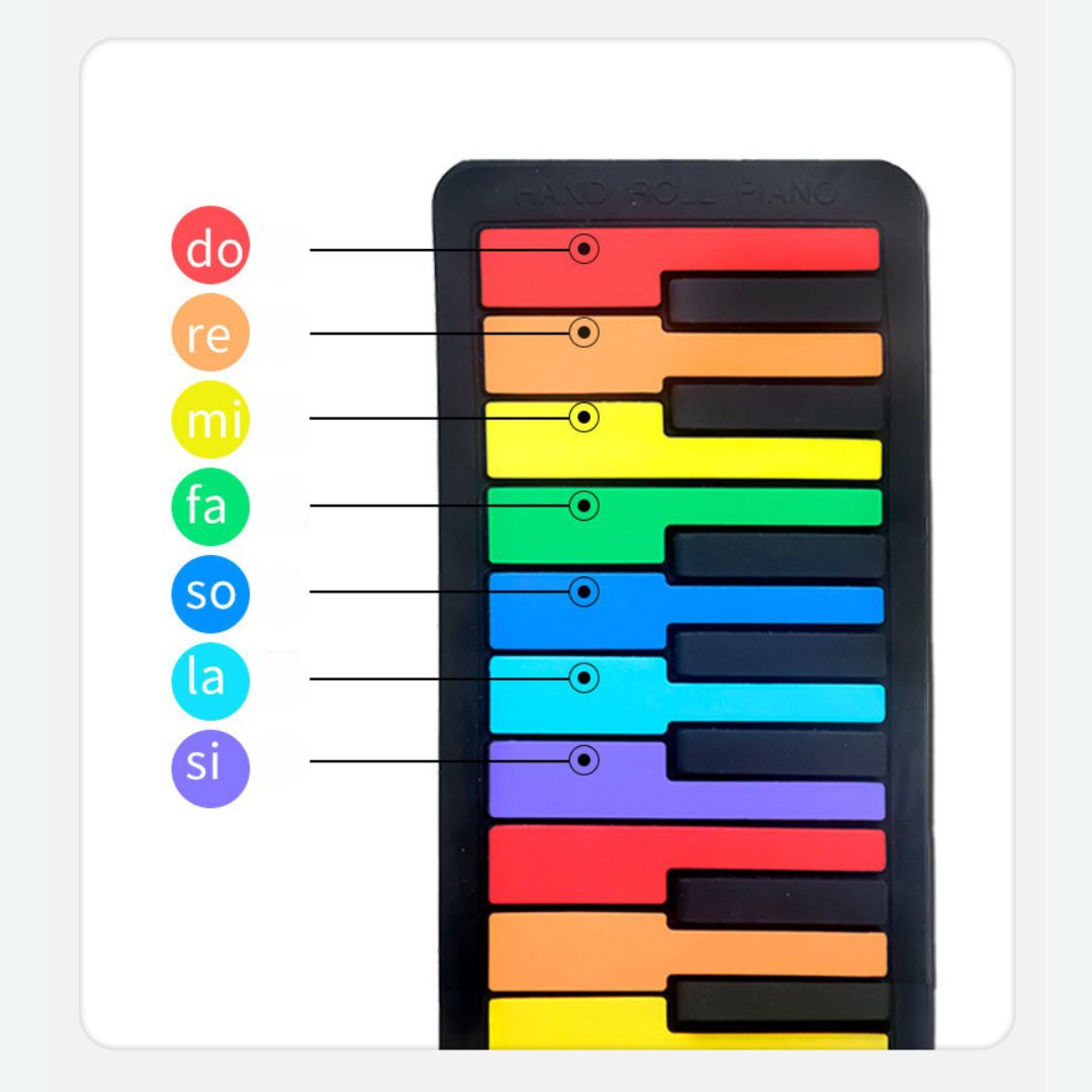 Portable Roll-Up 49-Key Rainbow Piano