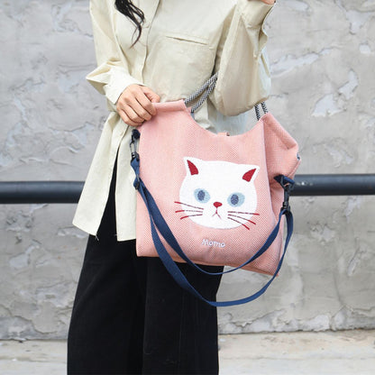 Japanese Cat-Themed Large Capacity Shoulder Bag
