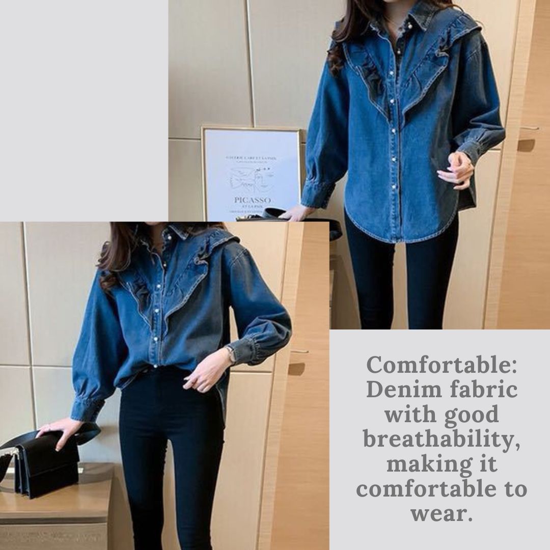 Ruffle Denim Shirt
