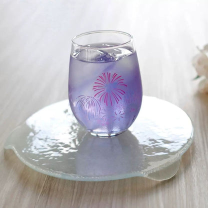 Japanese Cooling Fireworks Crystal Glass — Pair