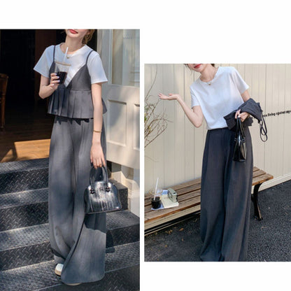 Deep Gray Camisole Wide Leg (Three Piece Set)