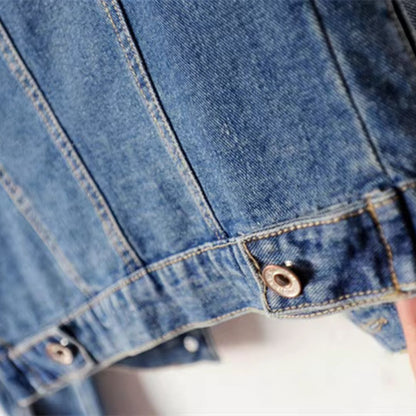 Round Neck Leisure Denim Jacket