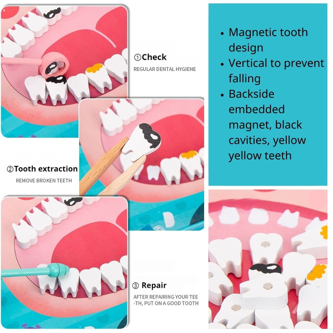 Wooden Oral Simulation Teeth Cleaning Kit