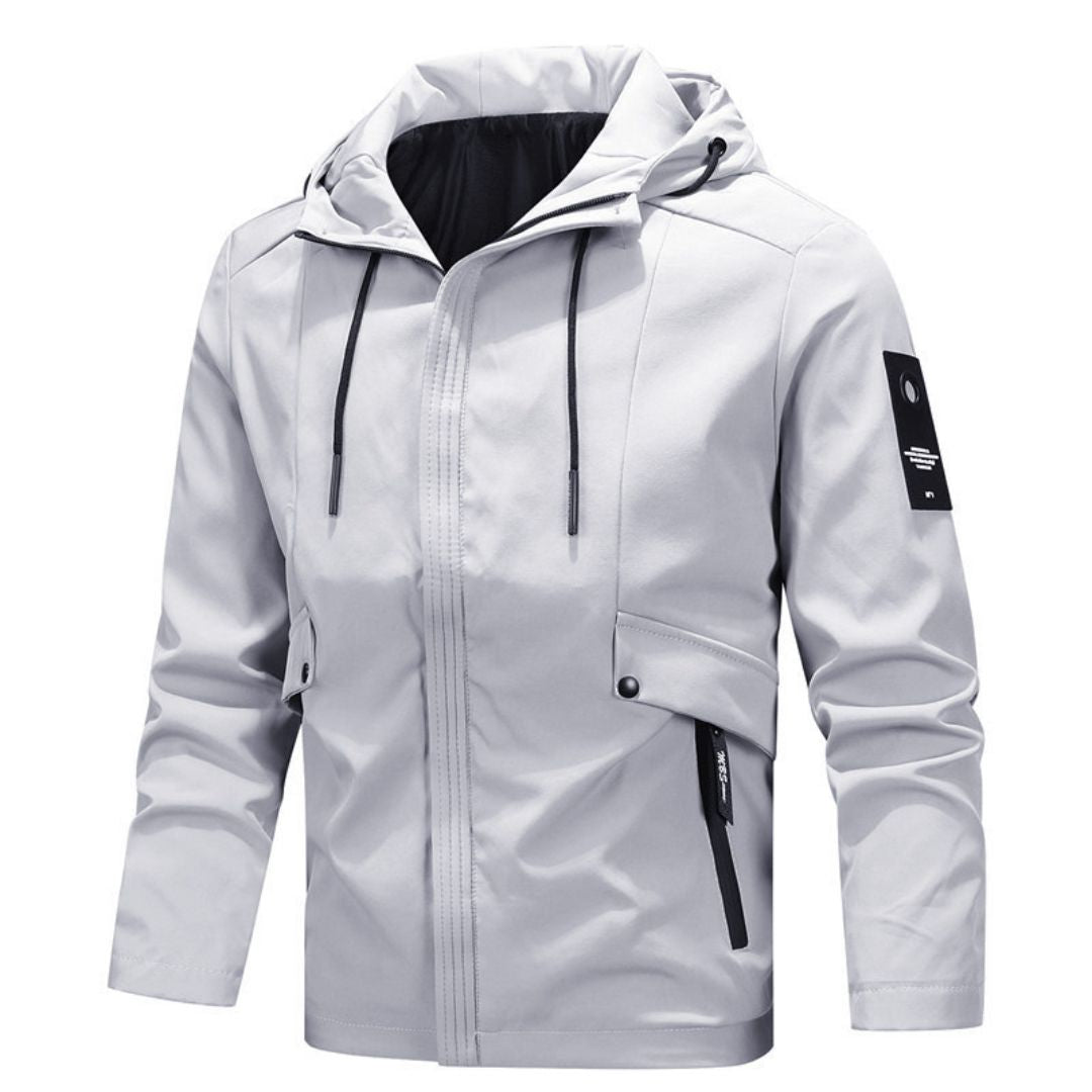Solid Color Hooded Windbreaker