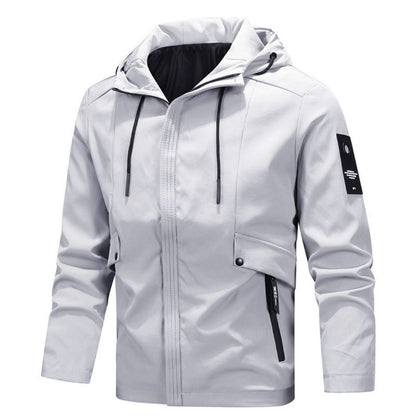 Solid Color Hooded Windbreaker
