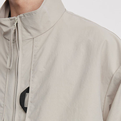 Double Pocket Stand Collar Work Jacket