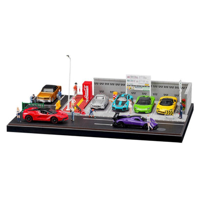 1:64日本の地上駐車場の照明シーン