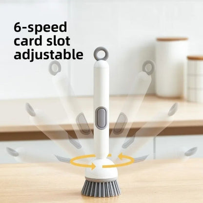 Rotating Long-Handle Soap-Dispensing Cleaning Brush