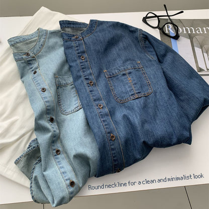 Japanese-Style Vintage Denim Shirt