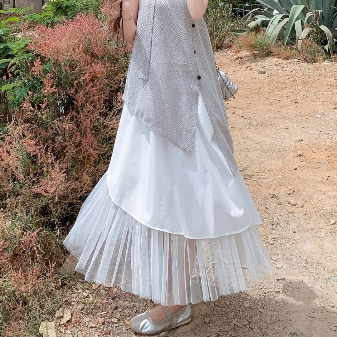 Knit Vest Top And Skirt Set