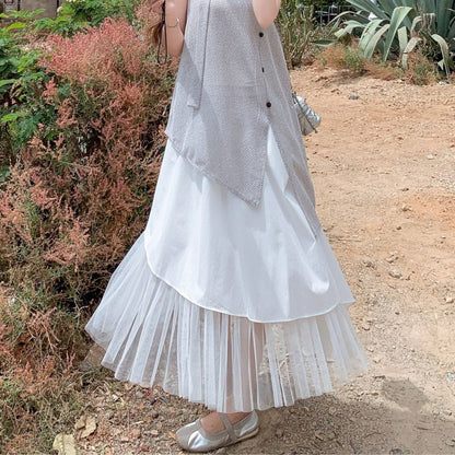 Knit Vest Top And Skirt Set