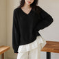 Layered Knit Sweater with Chiffon Hem (Two Piece Effect)