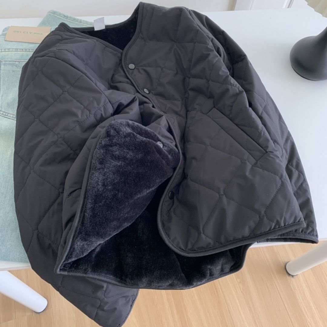 Reversible Diamond-Pattern Padded Jacket