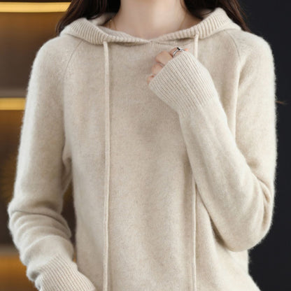 Wool Knit Hooded Top