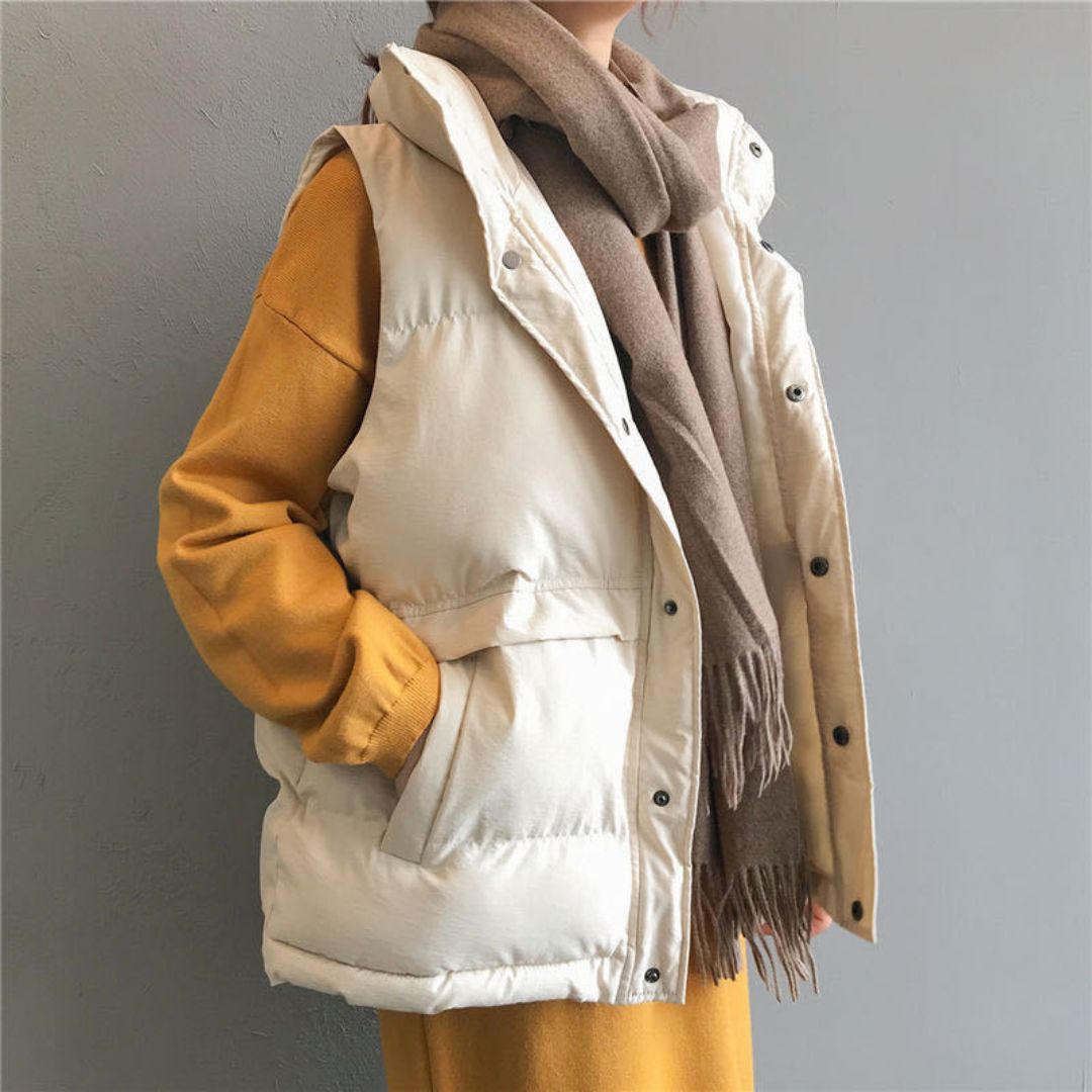 Japanese-style loose-fit quilted vest