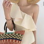 Ruffled One Shoulder Sexy Swimsuit