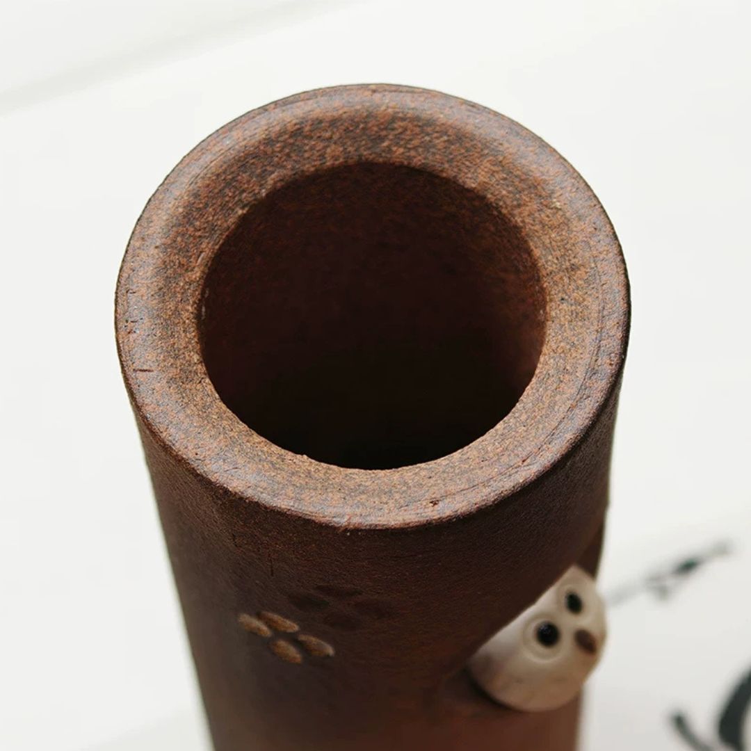 信樂燒貓頭鷹花瓶