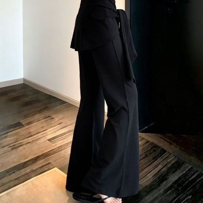 フェイクツーピースタイウエストフレアパンツ