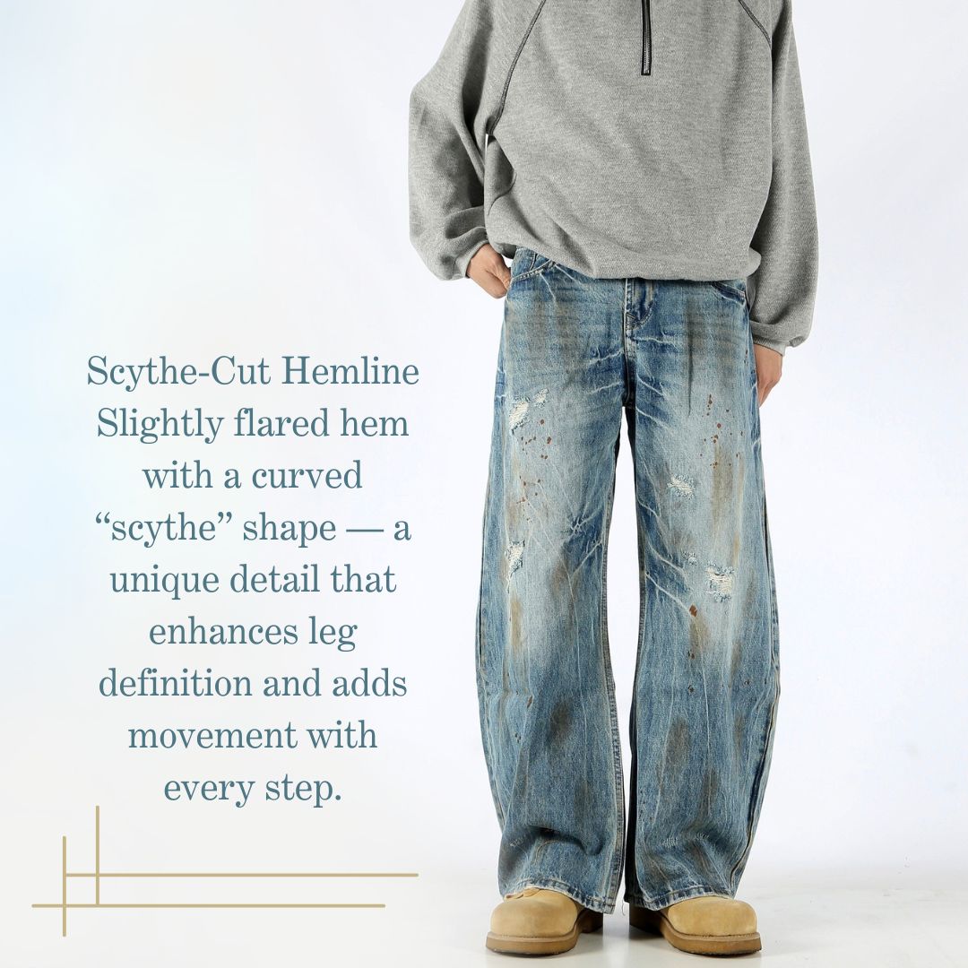 Vintage Straight-Leg Ripped Jeans