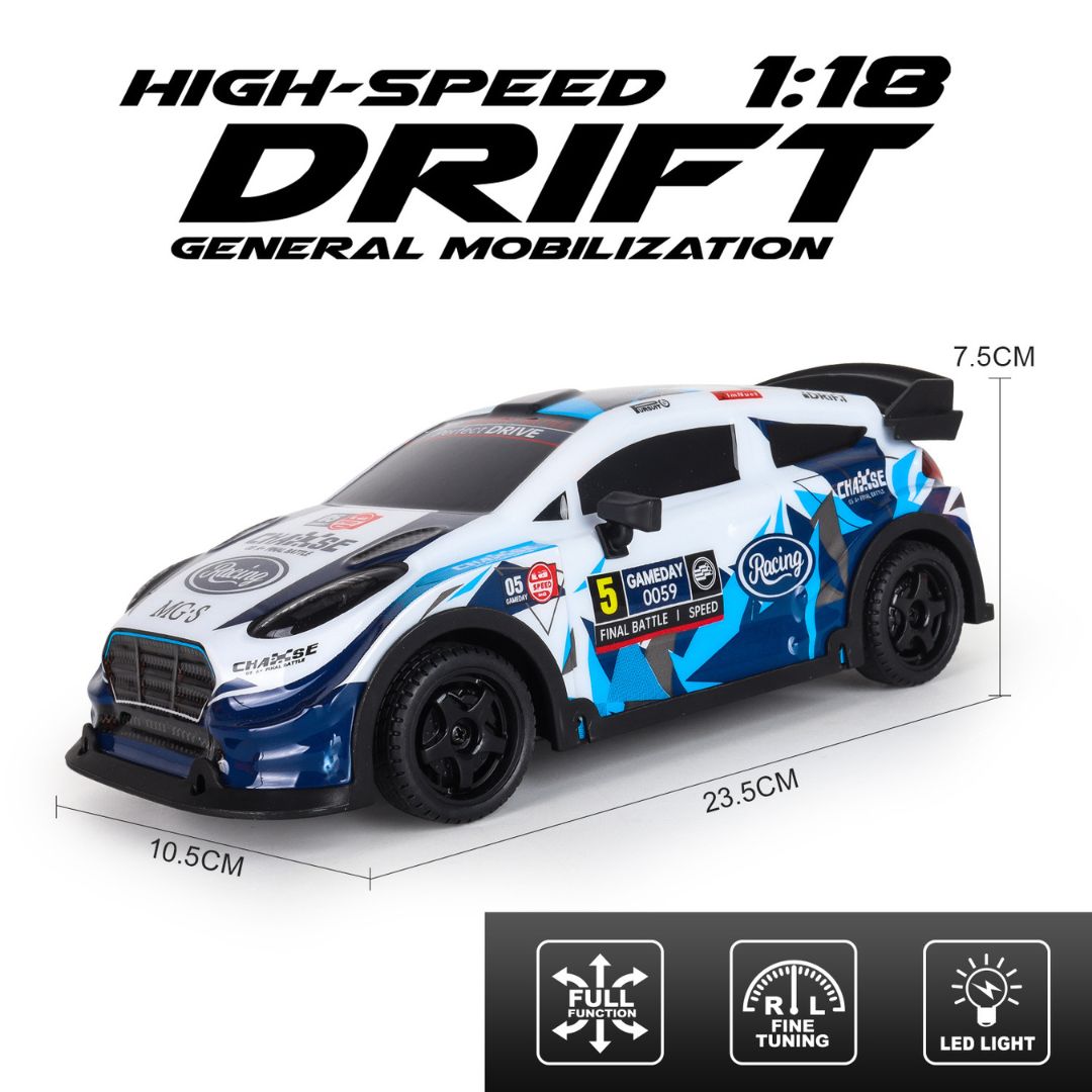1:18 Scale 4WD High-Speed RC Drift Car with LED Lights