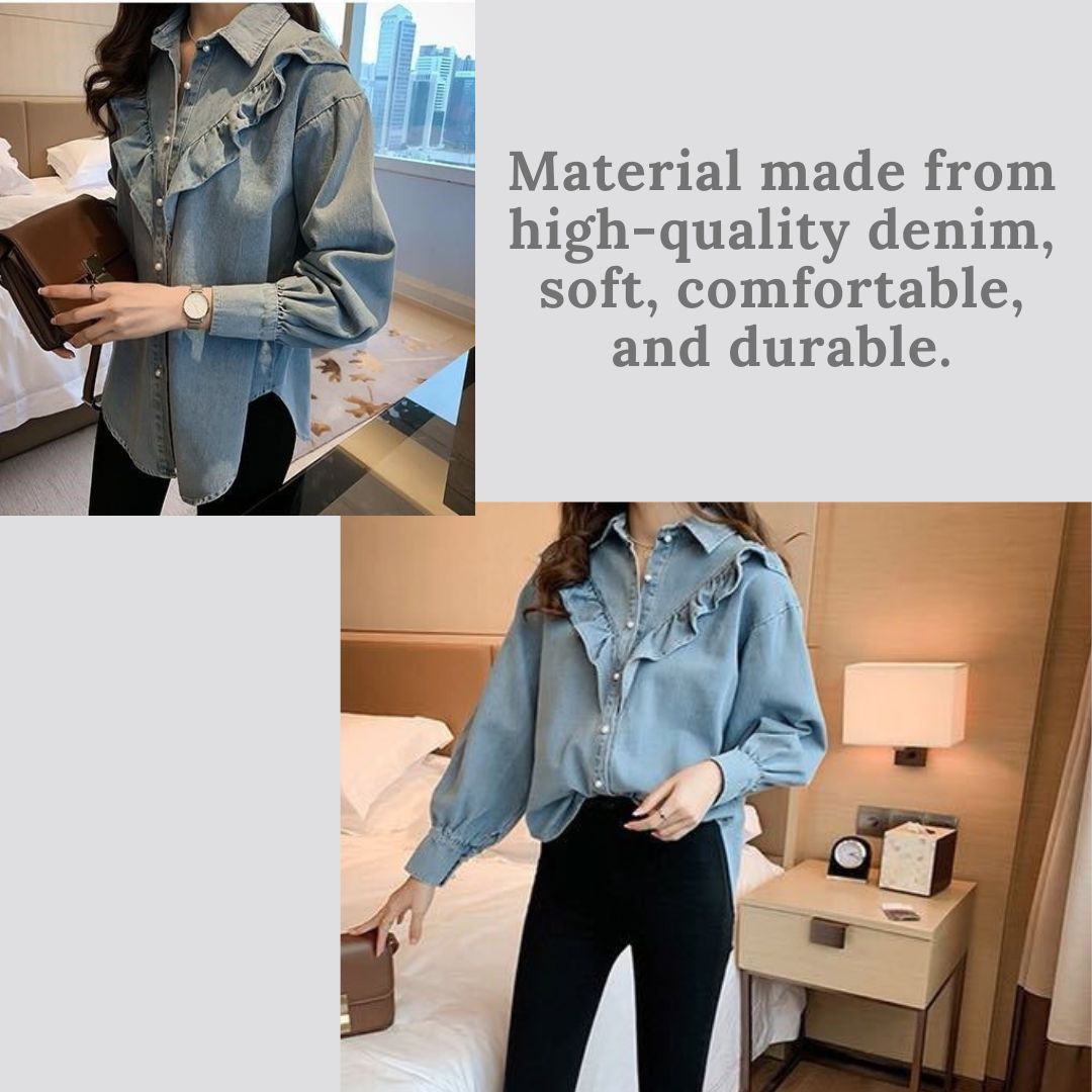 Ruffle Denim Shirt