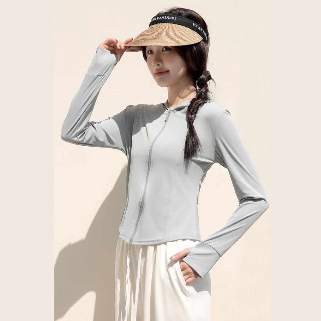 Sun-protective slim-fit sports jacket
