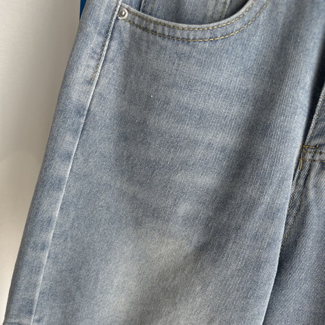 High Waist Straight Leg Casual Denim Shorts