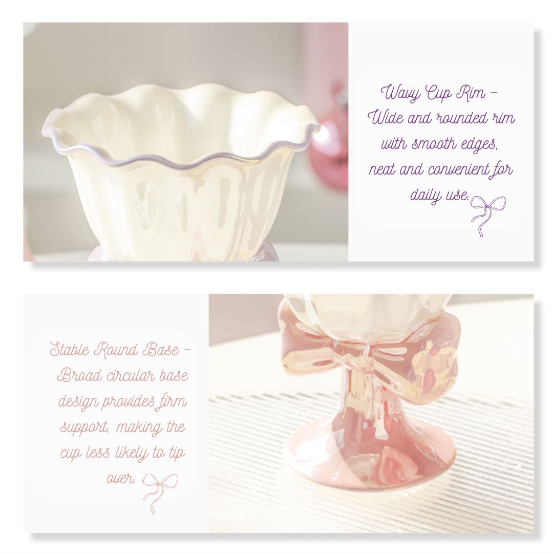 Dreamy Bow Porcelain Ice Cream Dessert Cup