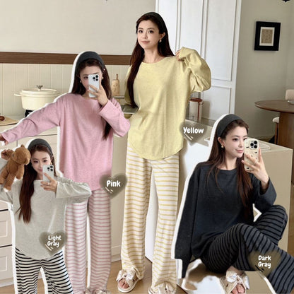 條紋舒適套裝居家服